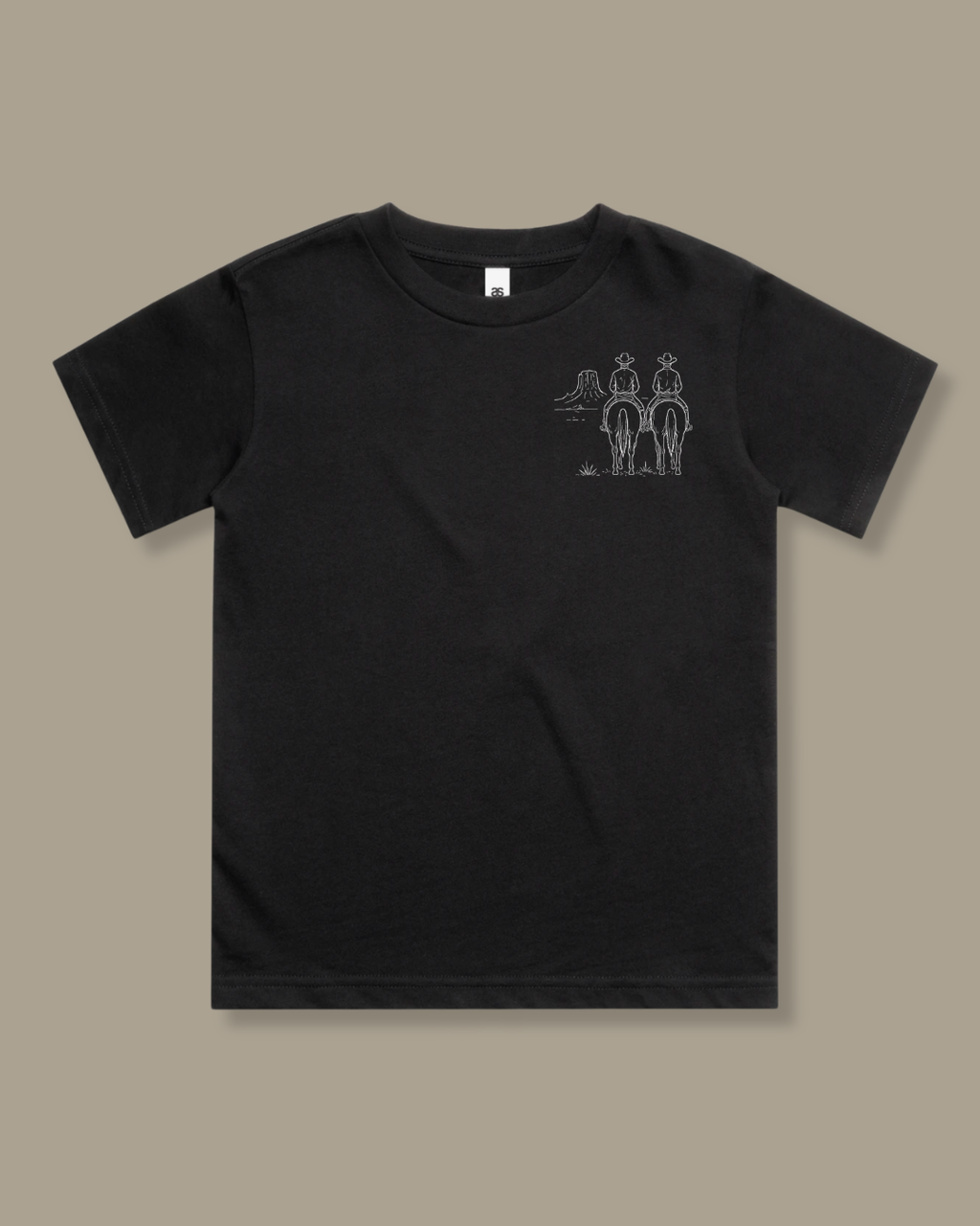western matching boy outfit black youth tee