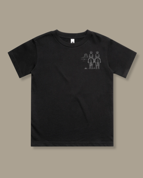 western matching boy outfit black youth tee